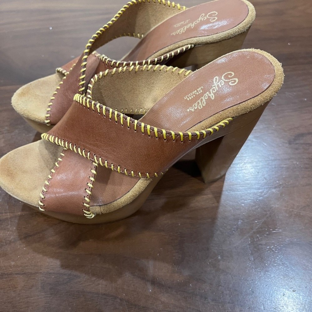 Stylish Brown Leather Heels by Seychelles
